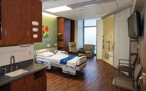 A patient room at Fremont Tower Photo courtesy of Affinity Health System