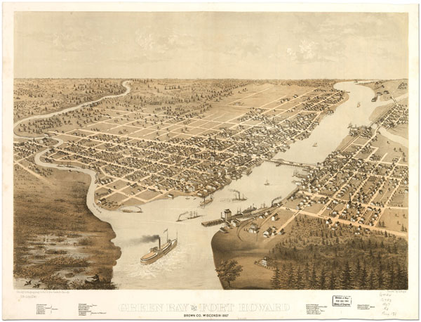 MAP: Green Bay and Fort Howard, Brown Co., Wisconsin 1867. Created / Published by Chicago Lithographing Co. [1867] Library of Congress Geography and Map Division Washington, D.C. 20540-4650