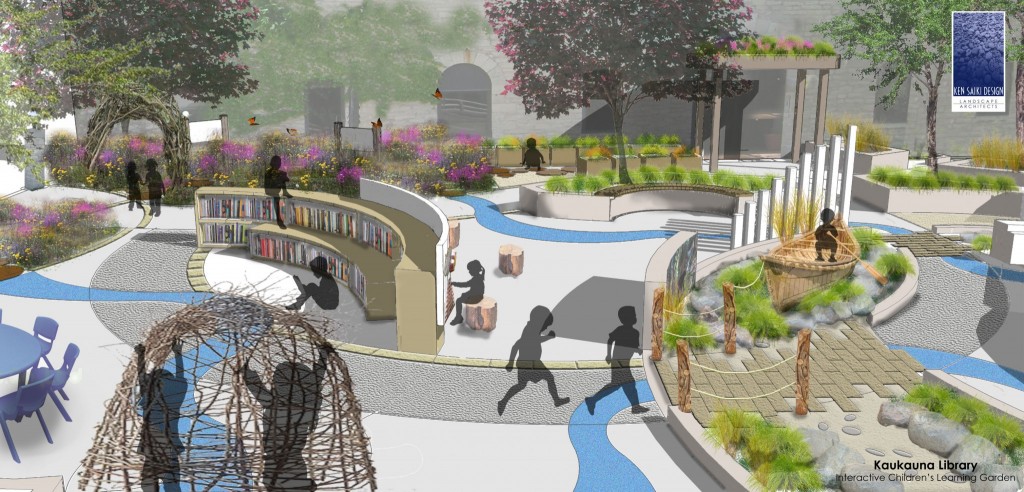 A rendering of the Interactive Children's Learning Garden.