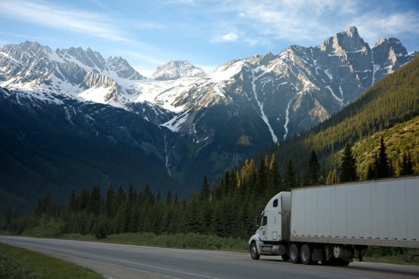 There definitely aren't mountains like these in Wisconsin, but trucking photos are hard to come by and companies like Schneider National and Marten Transport do provide routes through Wisconsin's countryside. 
